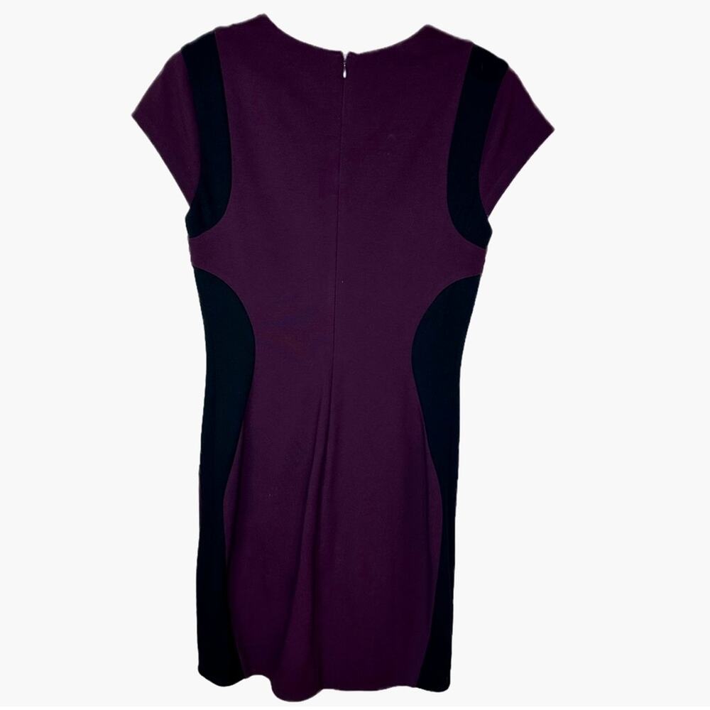 Diane Von Furstenberg Daytona Color Block Sheath Dress - BLACK, PLUM
